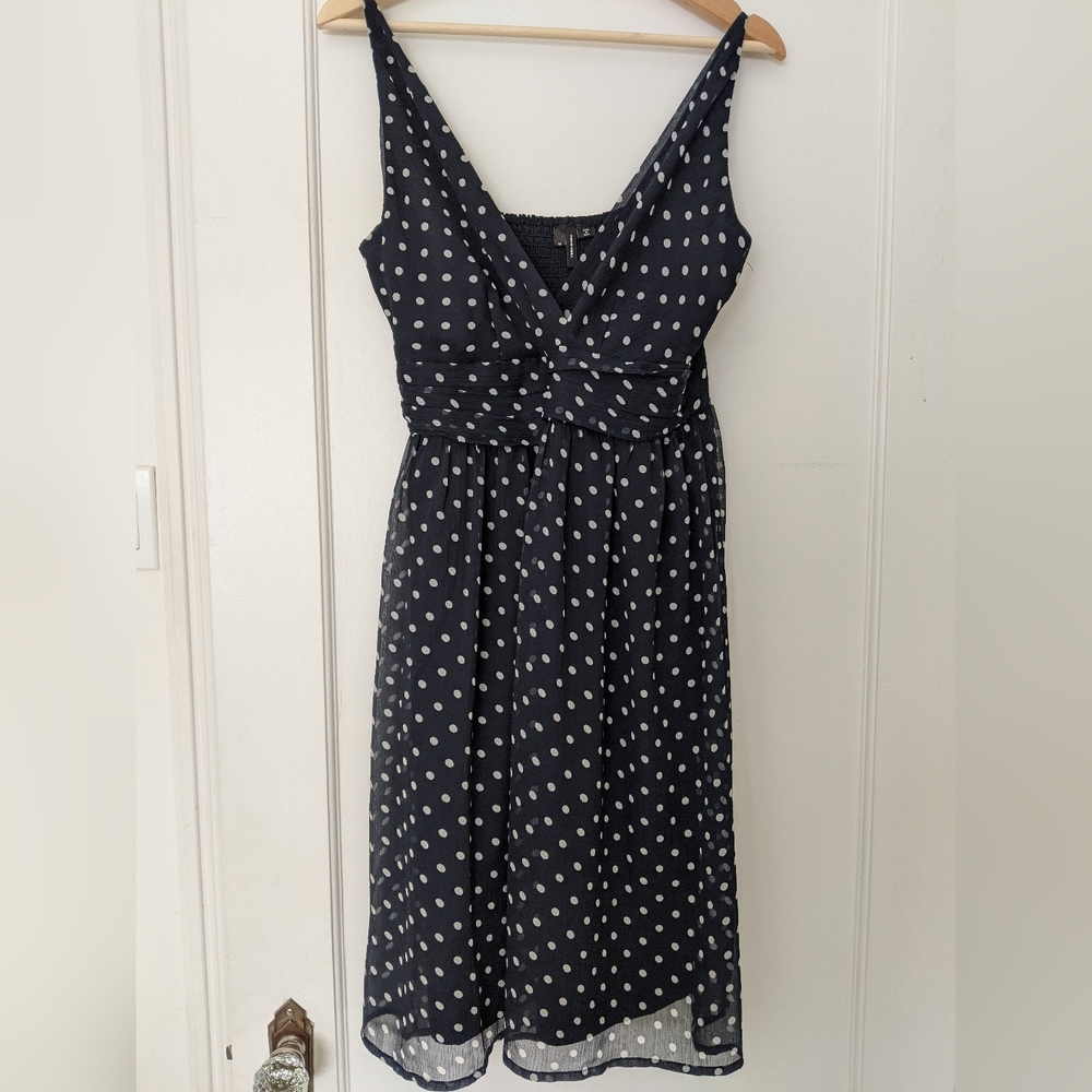Vero Moda dark blue polka dot dress